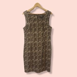 Connected Apparel Brown Geometric Print dress size 14